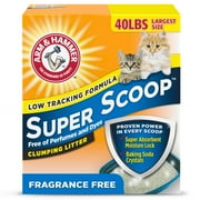 ARM & HAMMER Super Scoop Fragrance Free Clumping Clay Cat Litter, 40 lb