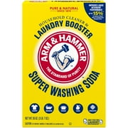 ARM & HAMMER Super Washing Soda Powder Laundry Detergent Booster & Household Cleaner, 55 oz