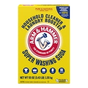 ARM & HAMMER Super Washing Soda Powder Laundry Detergent Booster & Household Cleaner, 55 oz