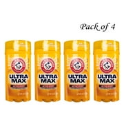 ARM & HAMMER ULTRA MAX Deodorant, Active Sport, Solid Stick, 2.6 oz Pack Of 4