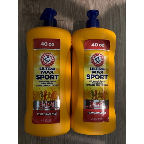 ARM & HAMMER ULTRA MAX SPORT 3 IN 1 WITH NATURALLY BAKING SODA PERFORMANCE 2 BOTTELS EACH 1.18 L