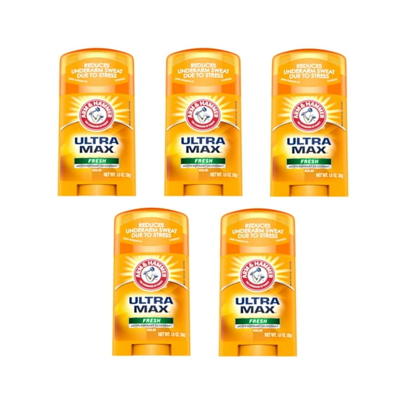ARM & HAMMER ULTRA MAX Solid Antiperspirant Deodorant, Fresh Scent - 1.0 oz. (Pack of 5)