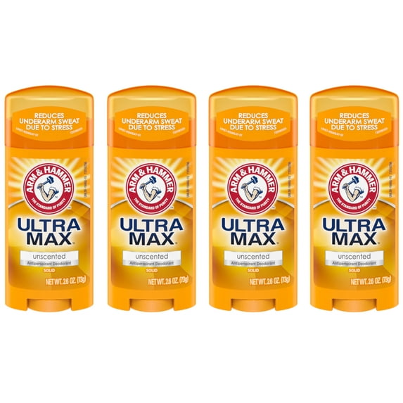 ARM & HAMMER ULTRAMAX Anti-Perspirant Deodorant Invisible Solid Unscented 2.60 oz (Pack of 4)