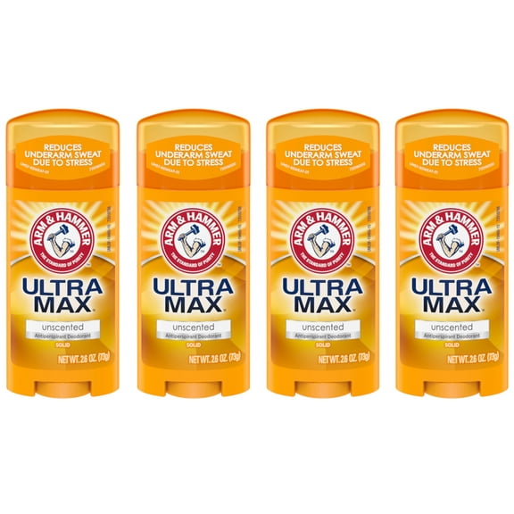 ARM & HAMMER ULTRAMAX Anti-Perspirant Deodorant Solid Unscented 2.60 oz (Pack of 4)
