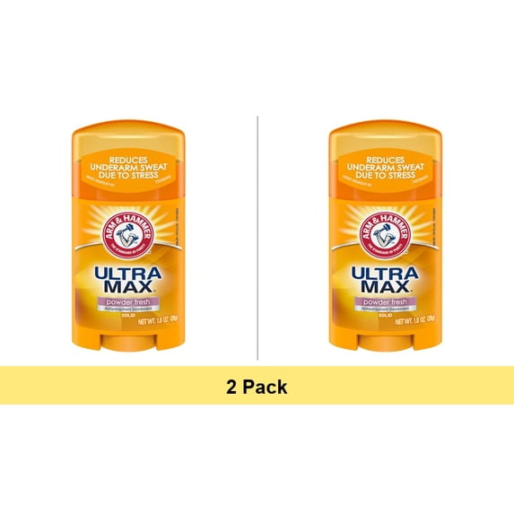 ARM & HAMMER Ultra Max Antiperspirant Deodorant, Powder Fresh 1 oz - 2 Pack