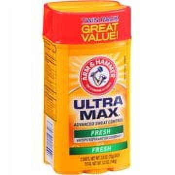 ARM \u0026 HAMMER Ultramax Wide Antiperspirant \u0026 Deodorant Solid Twin Pack, Fresh 2 ea