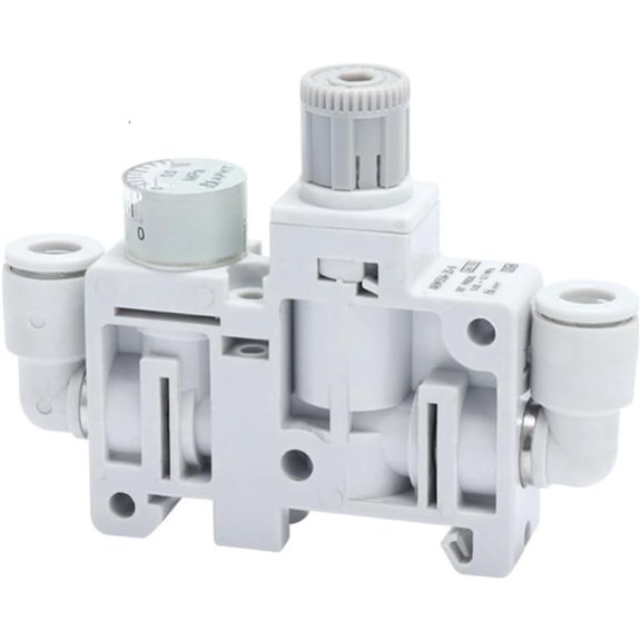 ARM5SA-20-A Pneumatic Pressure Regulator, 6 mm Push-in 90 ° Elbow Pipe Fitting, 0.05-0.7MPa Adjustable Range with Gauge