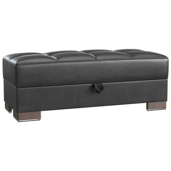 ARMADA LOUNGE SECTIONAL OTTOMAN 15 BLACK PU