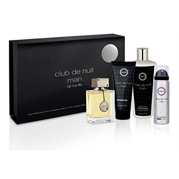 ARMAF CLUB DE NUIT 4PC SET 3.4 EAU DE PARFUM SPRAY+8.4 SHAMPOO+1.7 BODY SPRAY+3.4 SHOWER GEL GIFT FOR MEN