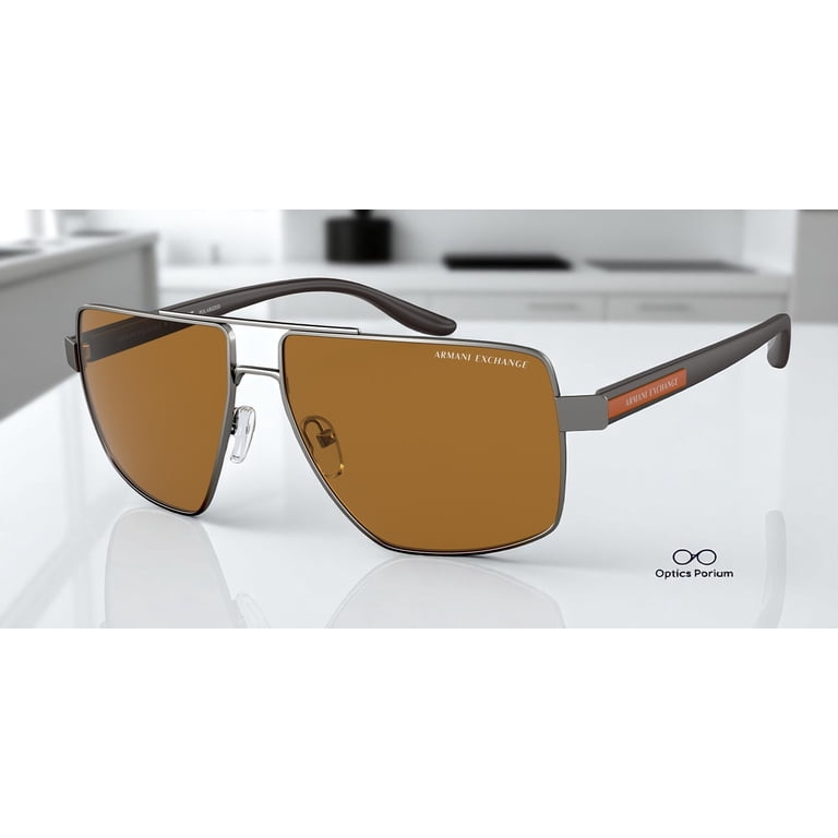 ARMANI EXCHANGE AX2037S 600383 Mat Gunmetal Brown Polarized 