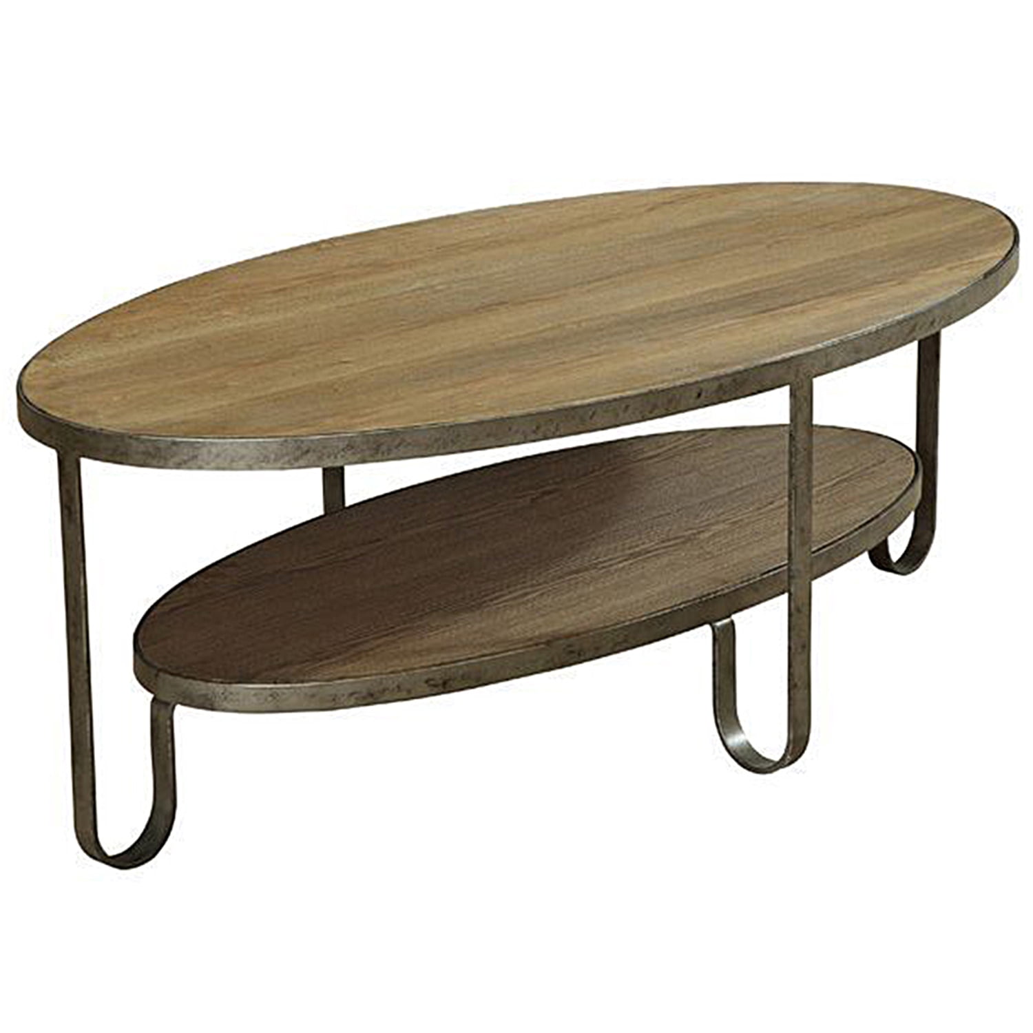 Armen Living Barstow Coffee Table in Natural and Gunmetal