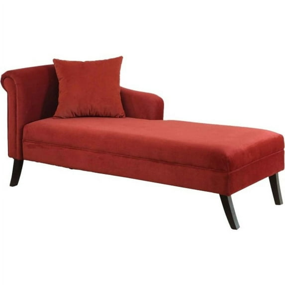Armen Living Patterson Chenille Chaise Lounge in Maroon