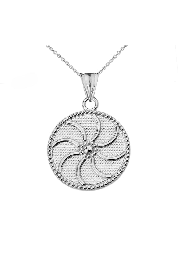 ARMENIAN ETERNITY (0.94") PENDANT NECKLACE IN WHITE GOLD :  14K  Pendant with 16" chain
