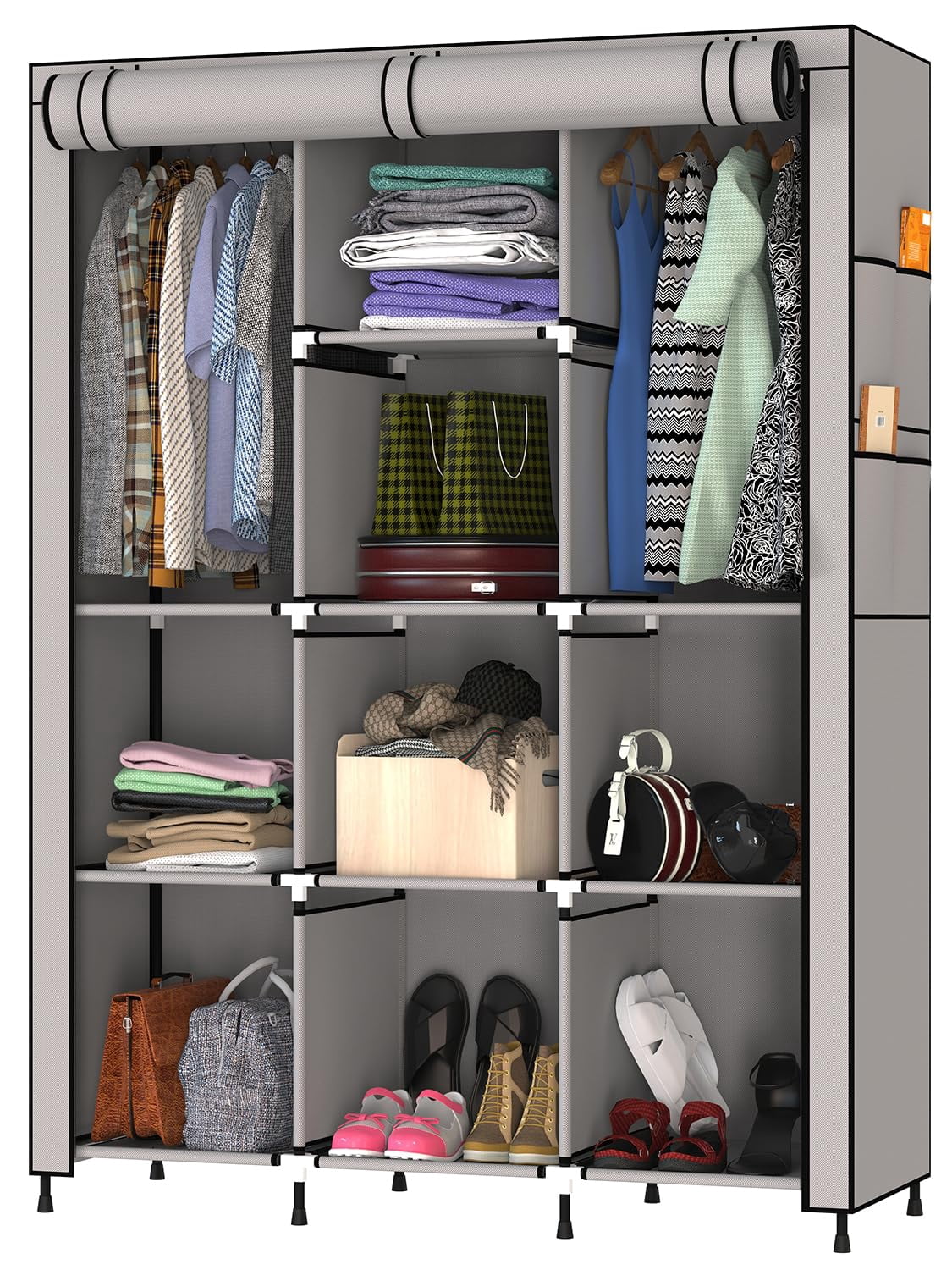 MY ARMOR 3Door Foldable Wardrobe for Clothes Wardrobe for Storage ...