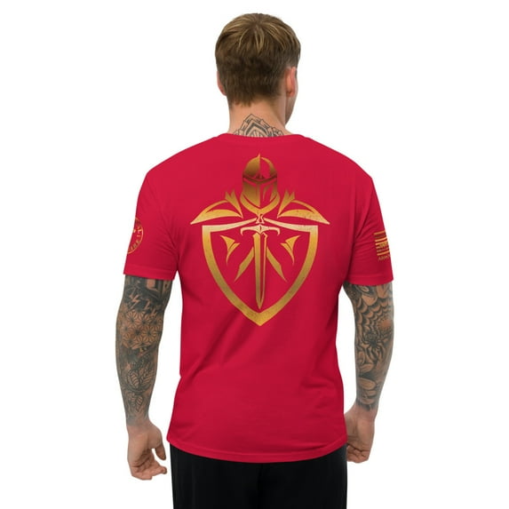 ARMOR OF GOD Fitted T-shirt (Red, S)