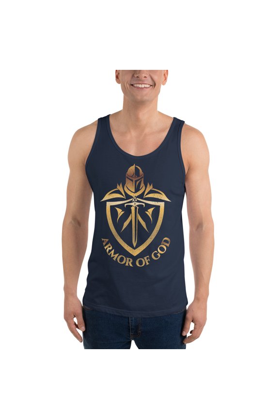 ARMOR OF GOD Men's Tank Top (Navy, XS)
