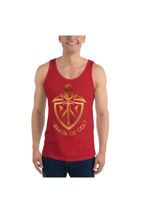 ARMOR OF GOD Men's Tank Top (Red, XS)