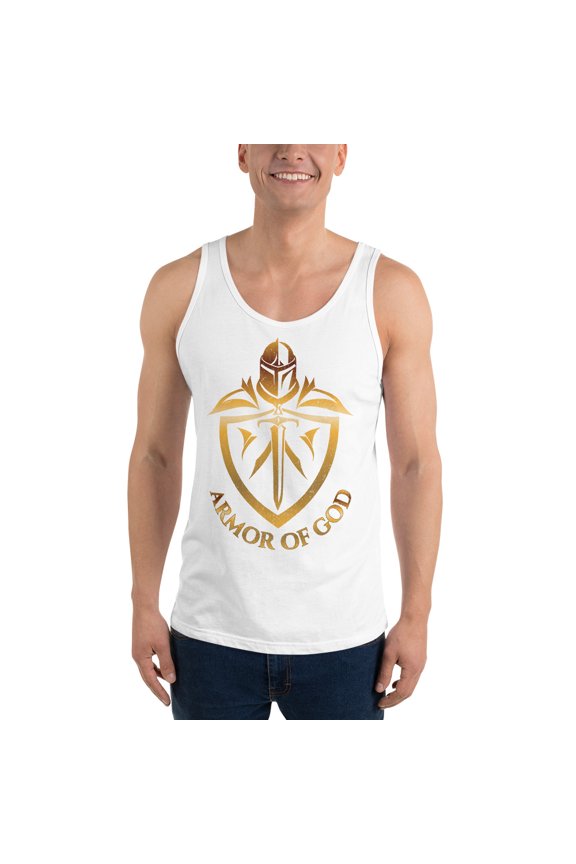 ARMOR OF GOD Men's Tank Top (White, S)