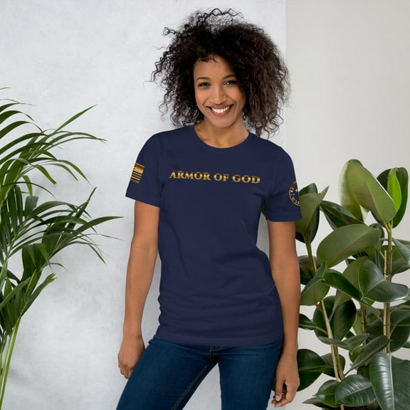 ARMOR OF GOD (gold) Unisex t-shirt (Navy, XL)