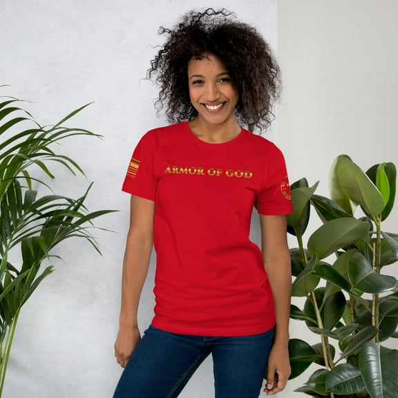 ARMOR OF GOD (gold) Unisex t-shirt (Red, L)