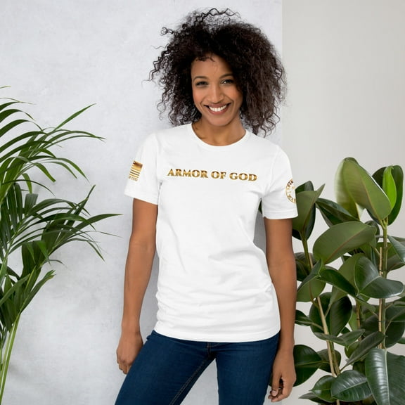 ARMOR OF GOD (gold) Unisex t-shirt (White, XS)