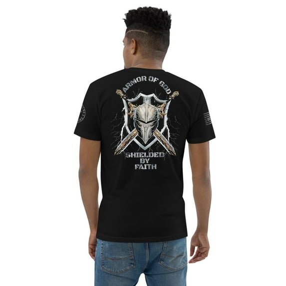 ARMOR OF GOD (silver) T-shirt (Black, XL)