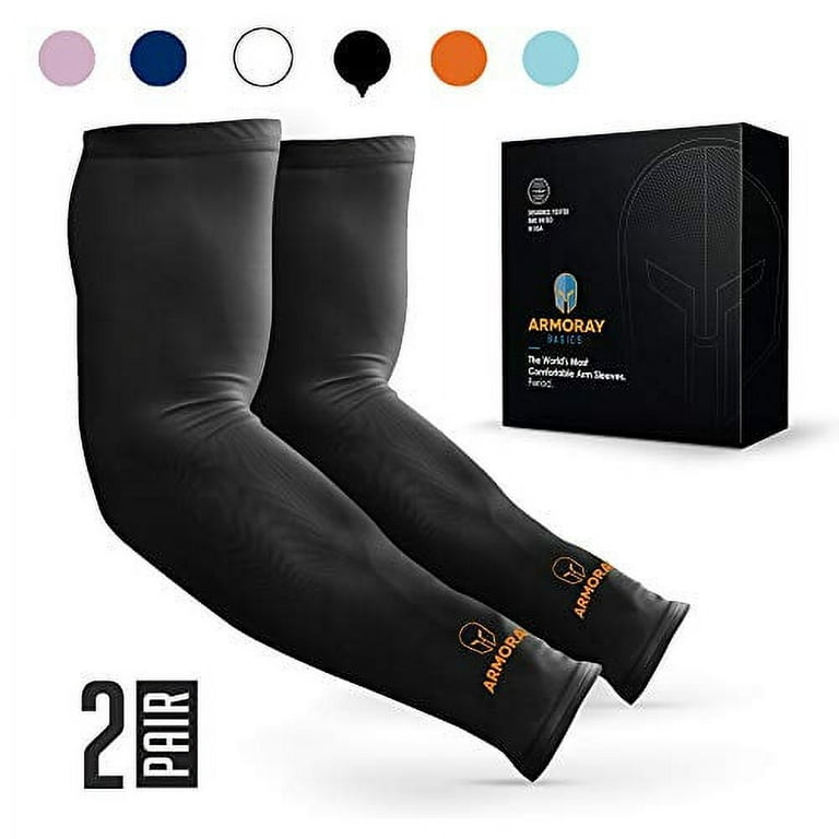  ARMORAY Arm Sleeves for Men & Women- UV Sun Protection -  Tattoo Cover Up - Athletic Sports Sleeve for Golf Running Football (Black  Teal 1 Pair) : Sports & Outdoors