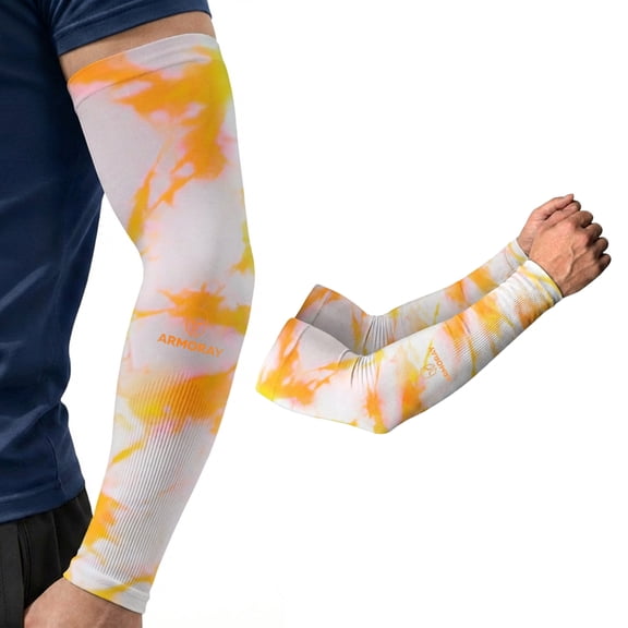ARMORAY Arm Sleeves for Men & Women UV Protection Athletic Arm Sleeves, Orange