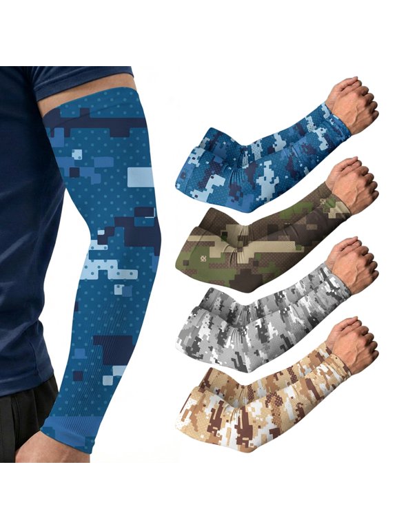Arm Sleeves for Men or Women Basketball Golf Running Football Cycling (Camo 4 Pair)