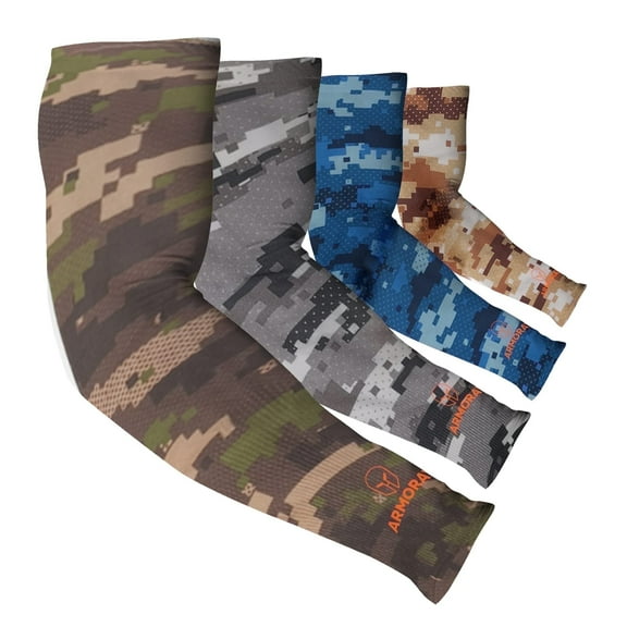 ARMORAY Arm Sleeves for Men or Women Basketball Golf Running Football Cycling (Camo 4 Pair)