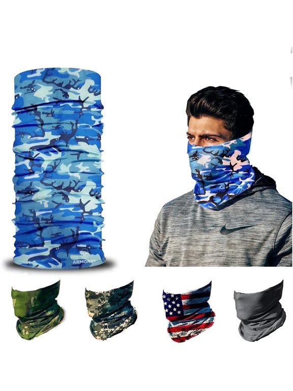 Breathable Solid Print 100% Polyester Face Mask, Blue, 1 Count