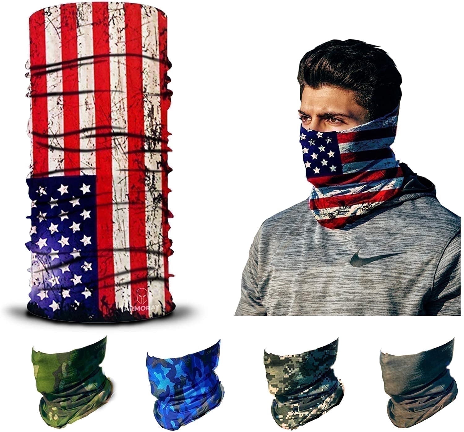 ARMORAY Face Mask Head Wrap Neck Gaiter Headband Fishing Mask Magic ...