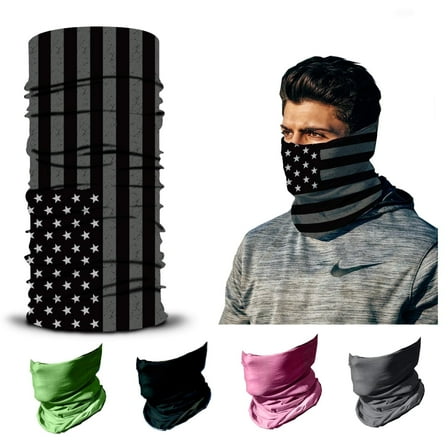 ARMORAY Neck Gaiter Face Mask - 4 Pack Reusable UV & Dust Protection Cloth for Men, Women & Kids (USA Edition)