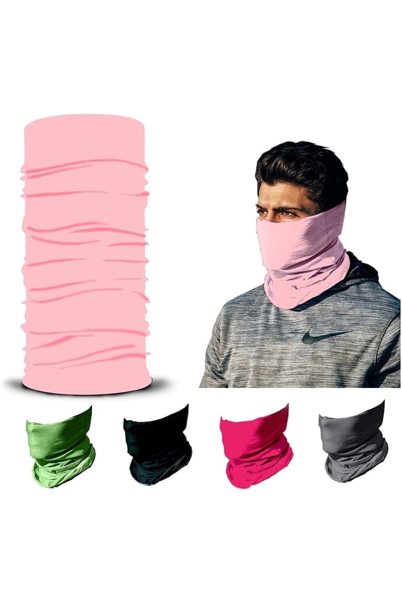 Face Mask, Neck Gaiter, 12-in-1 Headband Scarf, Balaclava, Bandana, Sweatband for Fishing, Hiking, Running & Outdoor Sports, Dustproof & Sun Protection Pink