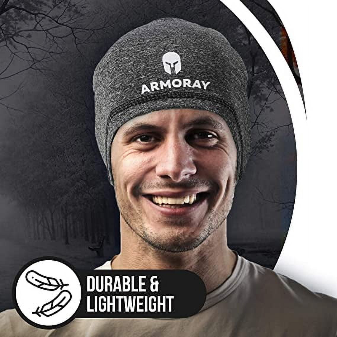 ARMORAY Skull Cap Running Hat Beanie for Men or Women Fits