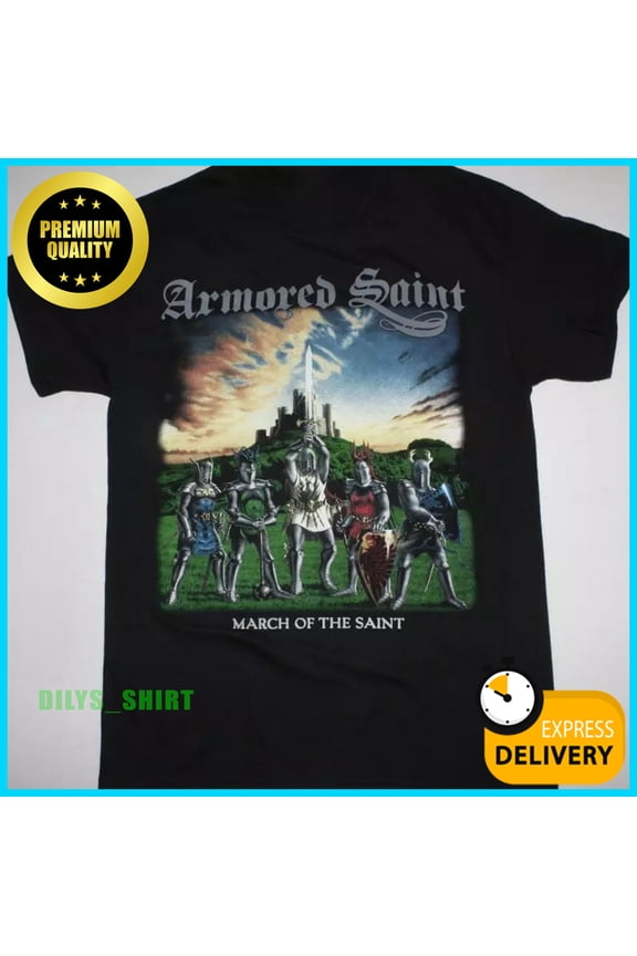 ARMORED SAINT MARCH OF THE SAINT T-Shirt Short Sleeve Black Unisex S-5XL