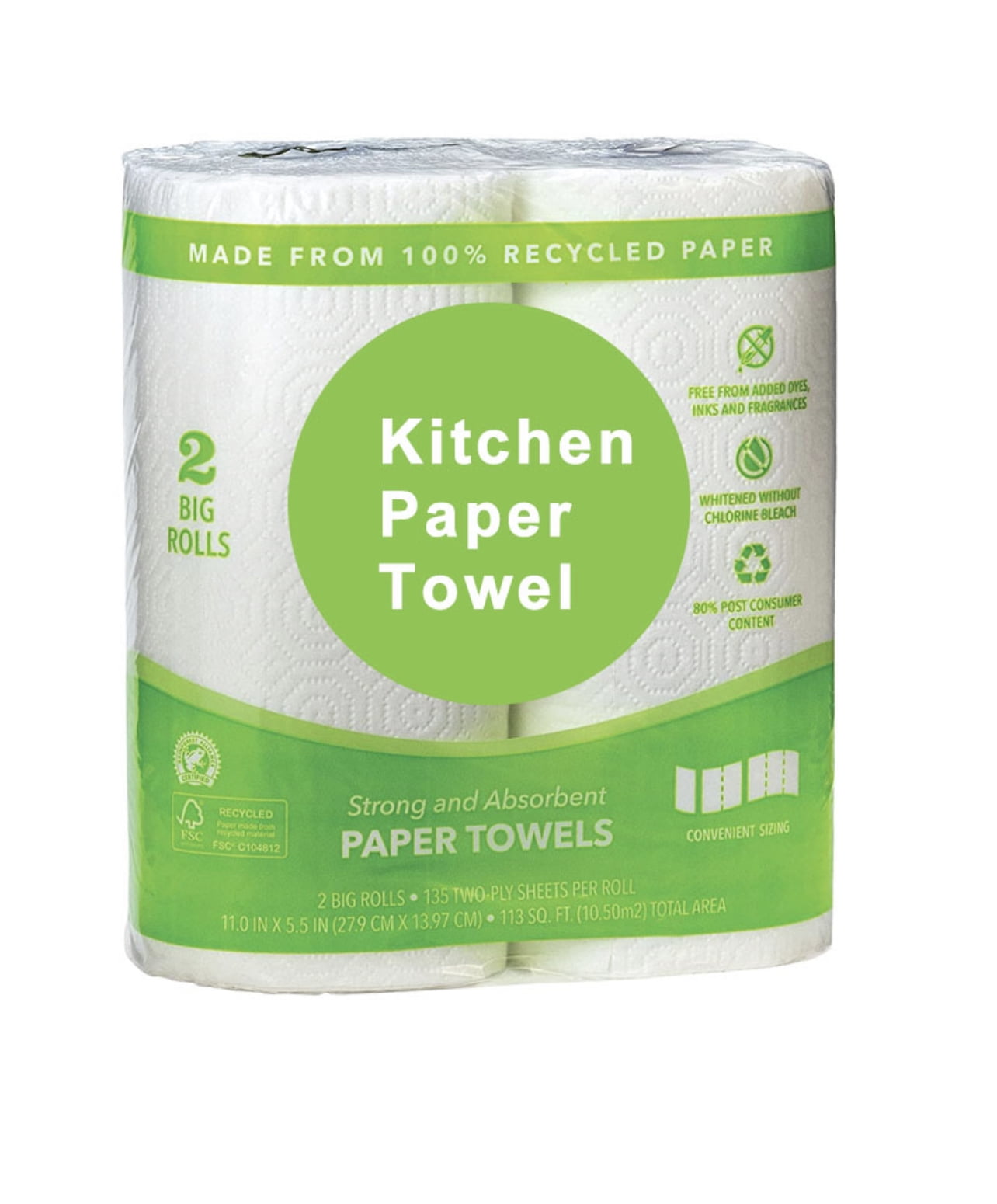 ARMORRI Paper Towels, 2 Double Rolls = 4 Regular Rolls, Paper kitchen towels