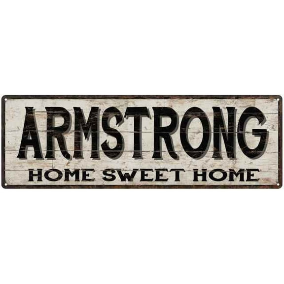 ARMSTRONG Rustic Home Sweet Home Sign Gift 6x18 Metal Decor 206180084204