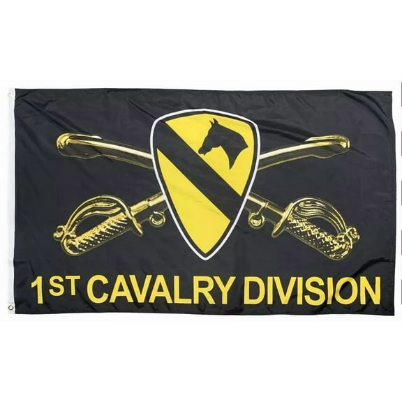 ARMY 1st Cavalry Crossed Sabres 3x5 Flag 100D