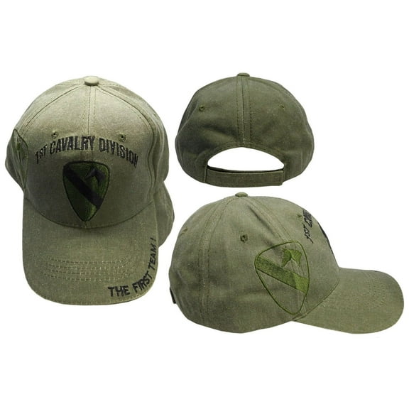 ARMY 1st Cavalry Division The First Team Olive Green Cap Hat CAP628G - Licensed