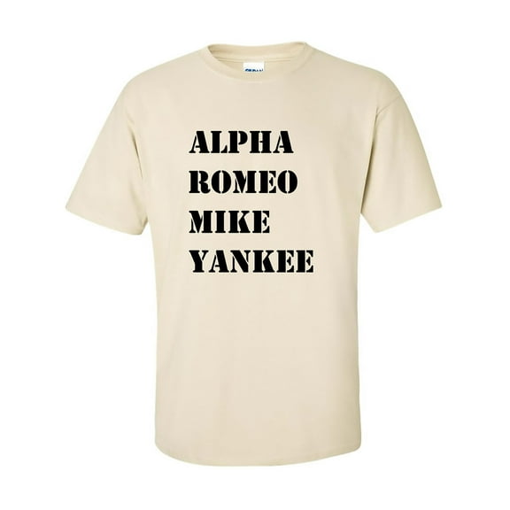 ARMY Alpha Romeo Mike Yankee Adult Military Short Sleeve T-Shirt