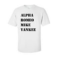 thumbnail image 1 of ARMY Alpha Romeo Mike Yankee Adult Military Short Sleeve T-Shirt, 1 of 4