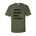 thumbnail image 1 of ARMY Alpha Romeo Mike Yankee Adult Military Short Sleeve T-Shirt, 1 of 4