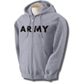thumbnail image 1 of ARMY Full-Zip Hooded Sweatshirt in Gray, 1 of 3