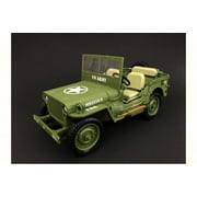ARMY Jeep Vehicle US ARMY, Green - American Diorama 77404 - 1/18 Scale Diecast Model Toy Car