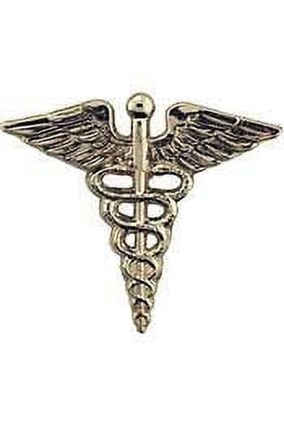 ARMY MEDIC CADUCEUS - Original Artwork, Expertly Designed PIN Silver - 1"