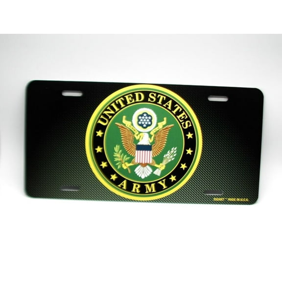 ARMY METAL CAR LICENSE PLATE AUTO TAG, U.S. ARMY LOGO LICENSE PLATE - Aluminum ( 12 inch x 6 inch )