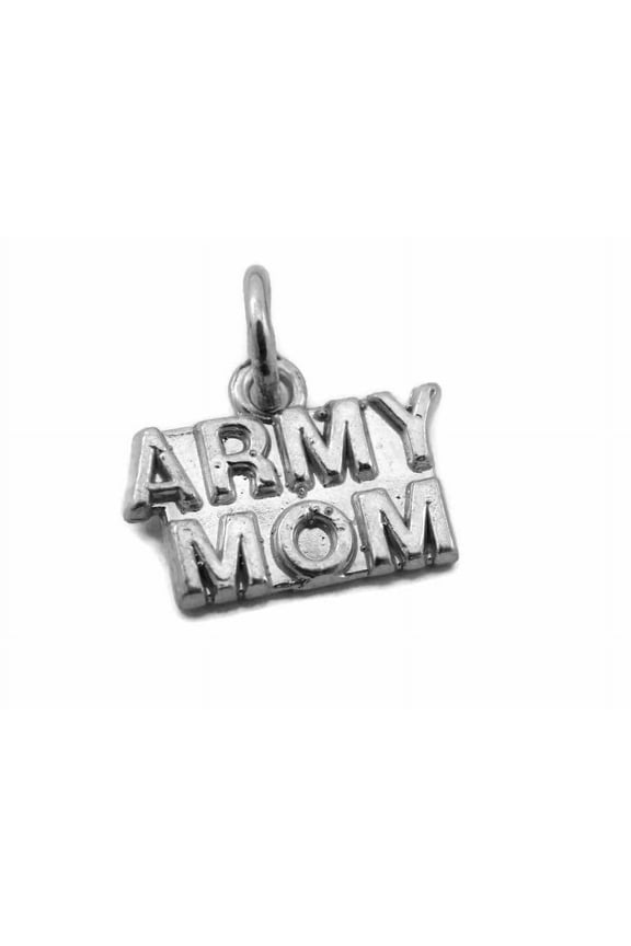 ARMY MOM Charm Pendant .925 Sterling Silver