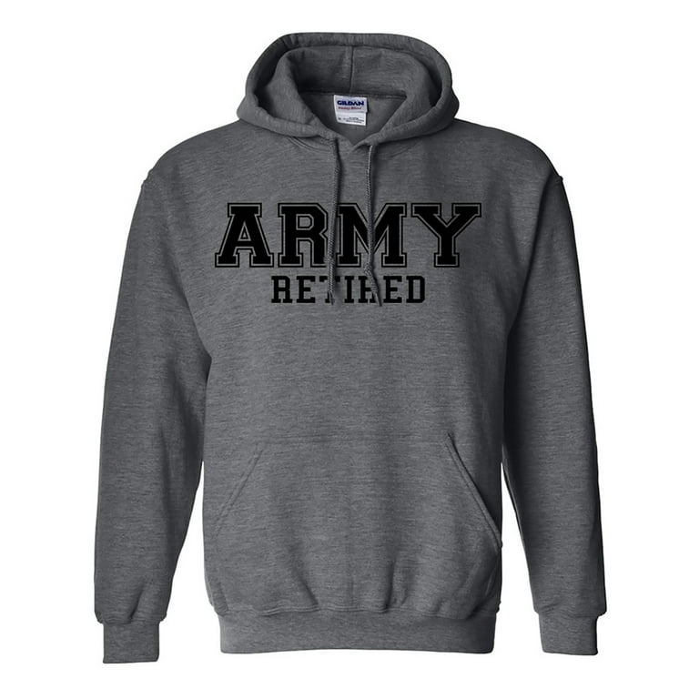 ARMY Retired BLACK logo Hooded Sweatshirt Walmart