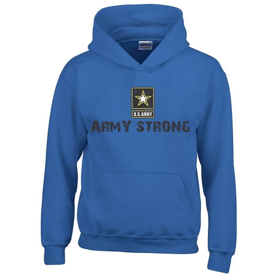 ARMY STRONG Star Logo HOODIE US Military Army Forces Unisex HOODIE Size 2X-Large Color Royal Blue